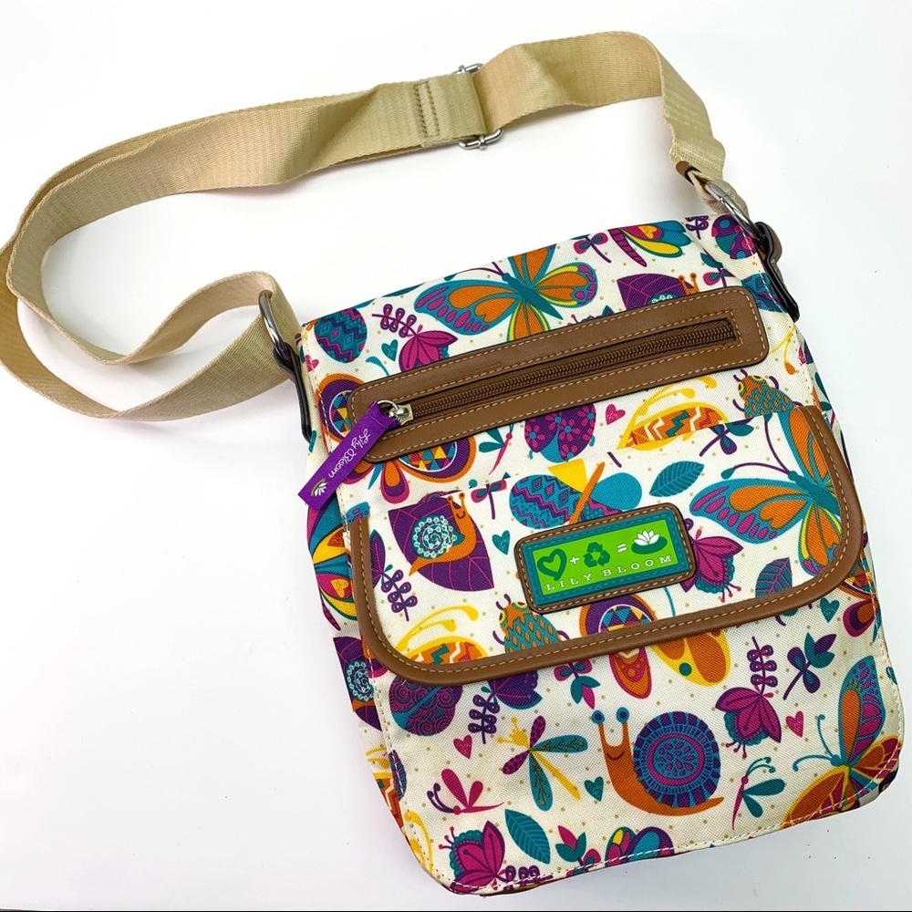 Lily Bloom Cross Body Floral Purse Padded Pocket